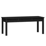 NNEVL Garden Bench Black 109x44x45 cm Solid Wood Pine