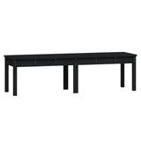 NNEVL 2-Seater Garden Bench Black 159.5x44x45 cm Solid Wood Pine