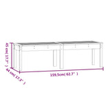 NNEVL 2-Seater Garden Bench Black 159.5x44x45 cm Solid Wood Pine