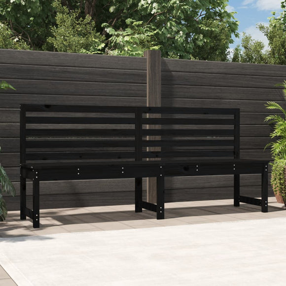 NNEVL Garden Bench Black 201.5 cm Solid Wood Pine