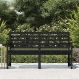 NNEVL Garden Bench Black 159.5x48x91.5 cm Solid Wood Pine