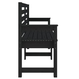 NNEVL Garden Bench Black 159.5x48x91.5 cm Solid Wood Pine