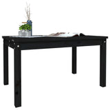 NNEVL Garden Table Black 82.5x50.5x45 cm Solid Wood Pine