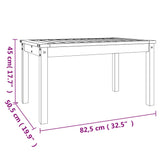 NNEVL Garden Table Black 82.5x50.5x45 cm Solid Wood Pine