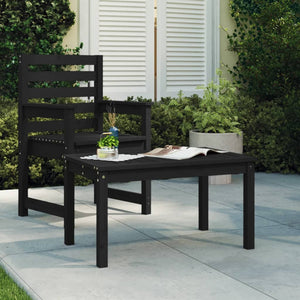 NNEVL Garden Table Black 82.5x50.5x45 cm Solid Wood Pine
