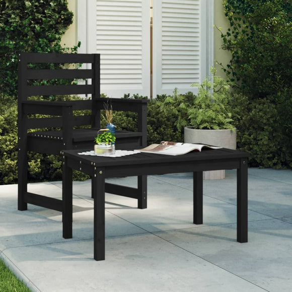 NNEVL Garden Table Black 82.5x50.5x45 cm Solid Wood Pine