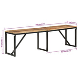 NNEVL Bench 160x35x46 cm Solid Wood Mango