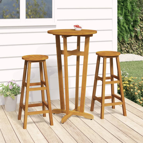 NNEVL Garden Bar Table Ø60x105 cm Solid Wood Acacia