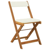 NNEVL 3 Piece Folding Bistro Set with Cushions Solid Wood Acacia