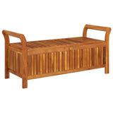 NNEVL Garden Storage Bench with Cushion 126 cm Solid Wood Acacia