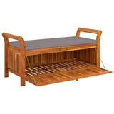 NNEVL Garden Storage Bench with Cushion 126 cm Solid Wood Acacia