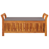 NNEVL Garden Storage Bench with Cushion 126 cm Solid Wood Acacia