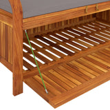 NNEVL Garden Storage Bench with Cushion 126 cm Solid Wood Acacia