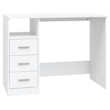 NNEVL Desk with Drawers White 102x50x76 cm Engineered Wood
