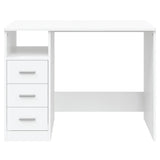 NNEVL Desk with Drawers White 102x50x76 cm Engineered Wood