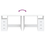 NNEVL Desk with Drawers White 102x50x76 cm Engineered Wood