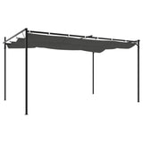 NNEVL Pergola with Retractable Roof Anthracite 395x292x230 cm