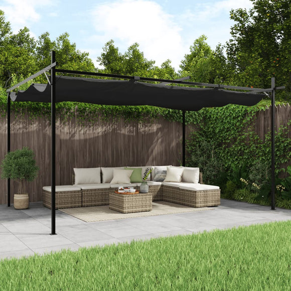 NNEVL Pergola with Retractable Roof Anthracite 395x292x230 cm