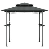 NNEVL BBQ Gazebo with Side Shelves Anthracite 240x150x243 cm Steel