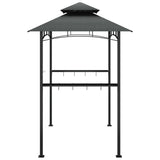 NNEVL BBQ Gazebo with Side Shelves Anthracite 240x150x243 cm Steel