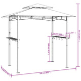NNEVL BBQ Gazebo with Side Shelves Anthracite 240x150x243 cm Steel