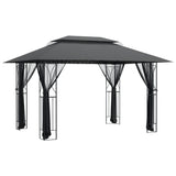 NNEVL Gazebo with Sidewalls Anthracite 400x300x270 cm Steel