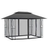NNEVL Gazebo with Sidewalls Anthracite 400x300x270 cm Steel
