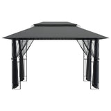 NNEVL Gazebo with Sidewalls Anthracite 400x300x270 cm Steel