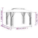 NNEVL Gazebo with Sidewalls Anthracite 400x300x270 cm Steel