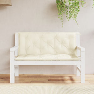 NNEVL Garden Bench Cushions 2pcs Cream White 120x50x7cm Oxford Fabric