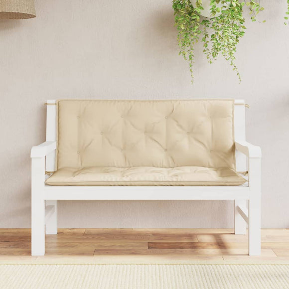 NNEVL Garden Bench Cushions 2pcs Beige 120x50x7cm Oxford Fabric