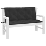 NNEVL Garden Bench Cushions 2pcs Black 120x50x7cm Oxford Fabric