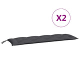 NNEVL Garden Bench Cushions 2pcs Anthracite 150x50x7cm Oxford Fabric