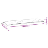 NNEVL Garden Bench Cushions 2pcs Anthracite 150x50x7cm Oxford Fabric