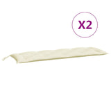 NNEVL Garden Bench Cushions 2pcs Cream White 150x50x7cm Oxford Fabric