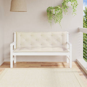 NNEVL Garden Bench Cushions 2pcs Cream White 150x50x7cm Oxford Fabric