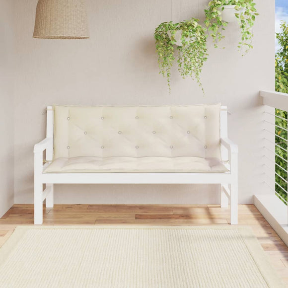 NNEVL Garden Bench Cushions 2pcs Cream White 150x50x7cm Oxford Fabric