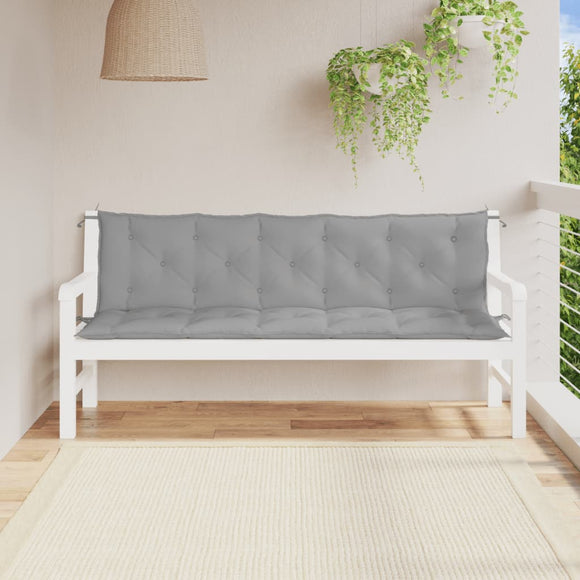NNEVL Garden Bench Cushions 2pcs Grey 180x50x7cm Oxford Fabric