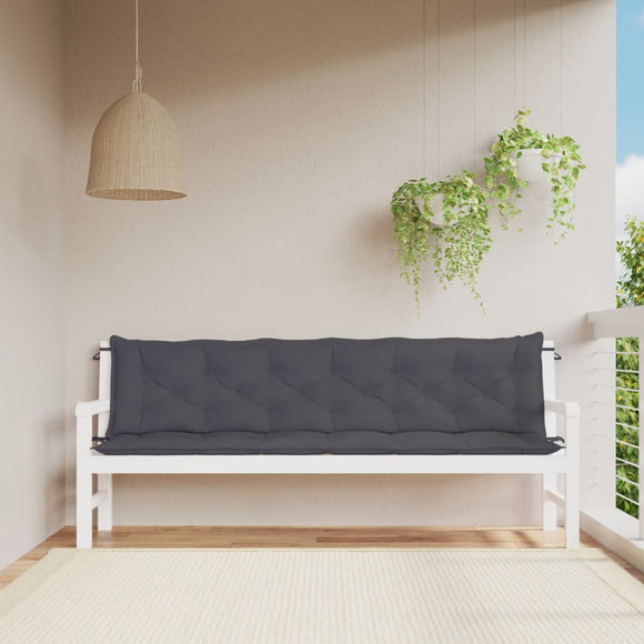 NNEVL Garden Bench Cushions 2pcs Anthracite 200x50x7cm Oxford Fabric