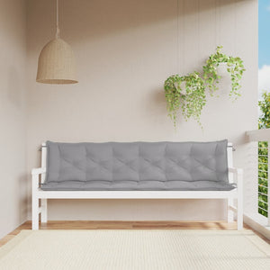 NNEVL Garden Bench Cushions 2pcs Grey 200x50x7cm Oxford Fabric