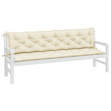 NNEVL Garden Bench Cushions 2pcs Cream White 200x50x7cm Oxford Fabric
