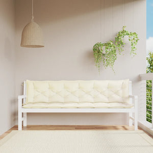 NNEVL Garden Bench Cushions 2pcs Cream White 200x50x7cm Oxford Fabric