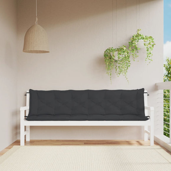 NNEVL Garden Bench Cushions 2pcs Black 200x50x7cm Oxford Fabric