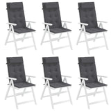 NNEVL Highback Chair Cushions 6 pcs Anthracite Oxford Fabric