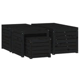 NNEVL 4 Piece Garden Box Set Black Solid Wood Pine