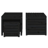 NNEVL 4 Piece Garden Box Set Black Solid Wood Pine
