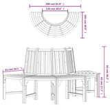 NNEVL Half Round Tree Bench Ø208 cm Solid Wood Eucalyptus