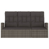 NNEVL Reclining Garden Bench with Cushions Grey 173 cm Poly rattan
