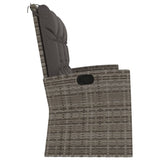 NNEVL Reclining Garden Bench with Cushions Grey 173 cm Poly rattan