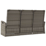 NNEVL Reclining Garden Bench with Cushions Grey 173 cm Poly rattan
